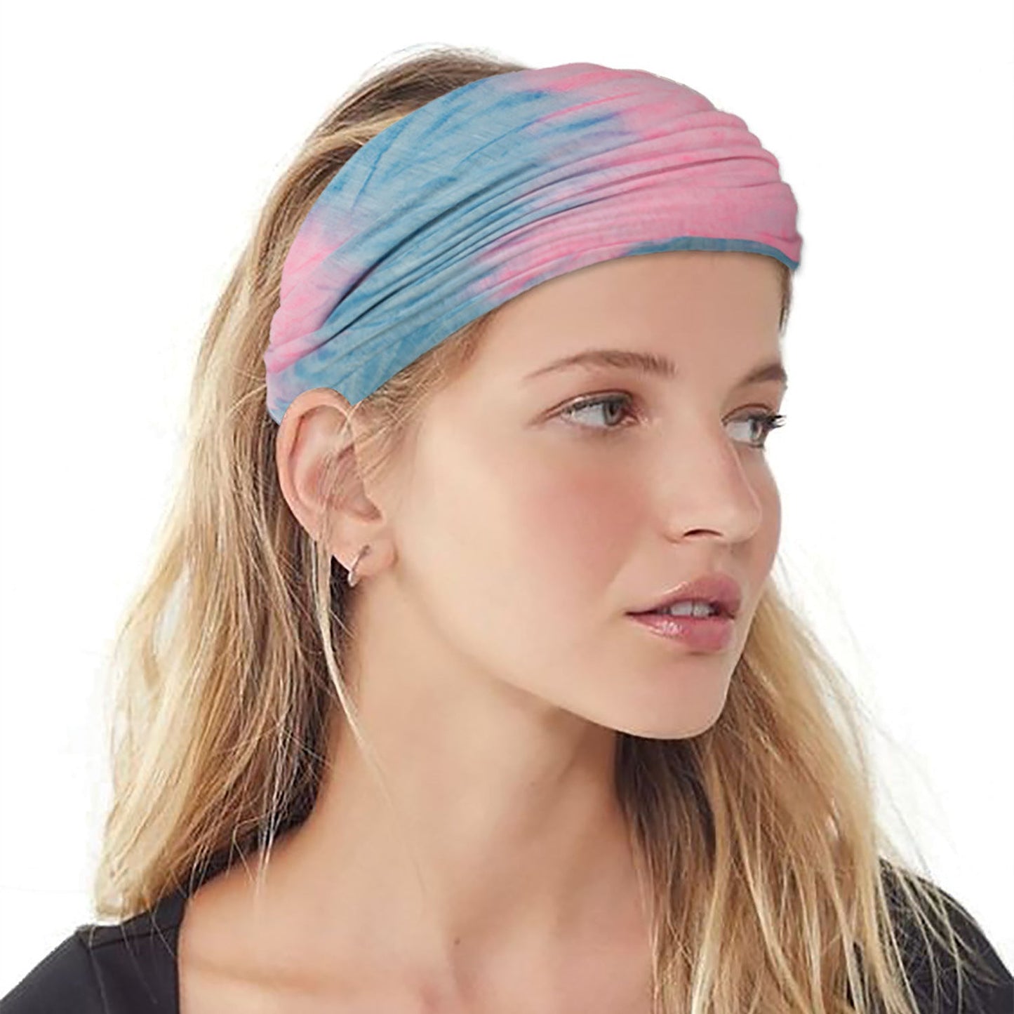 Batik-Damenband für Yoga, Sport, Workout, elastisch, elastisch, lose Haare