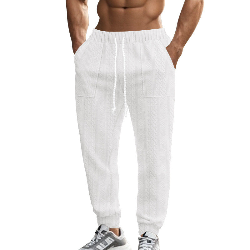 Europäische und amerikanische Herbst- und Winter-Herren-Strickhose aus Tiha, lässig, atmungsaktiv, Sporthose in Übergröße mit Kordelzug