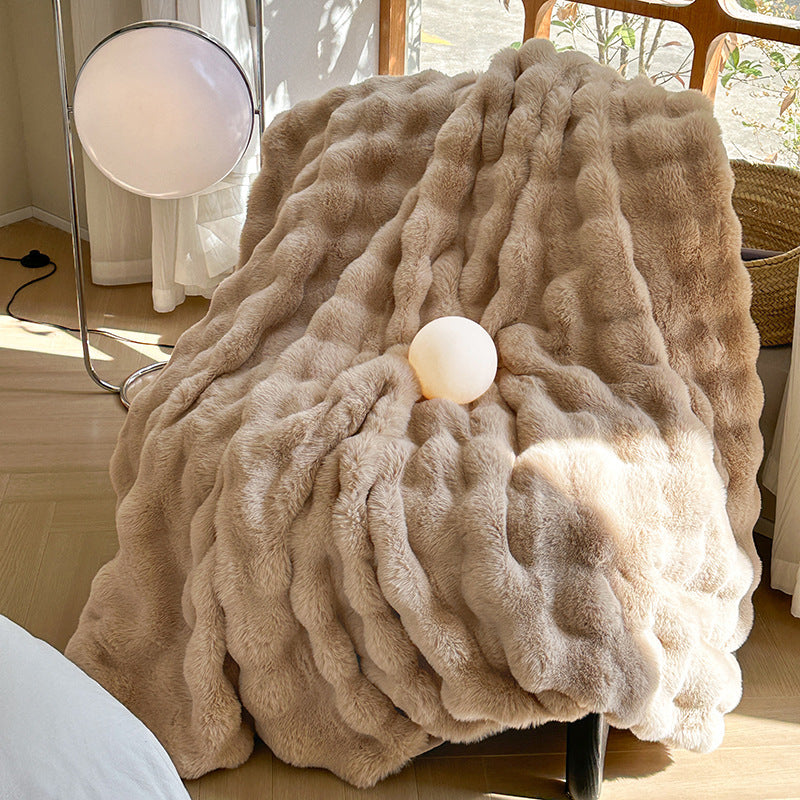 Rex Rabbit Velvet Blanket Thickened Warm Fur Velvet Nap Blanket