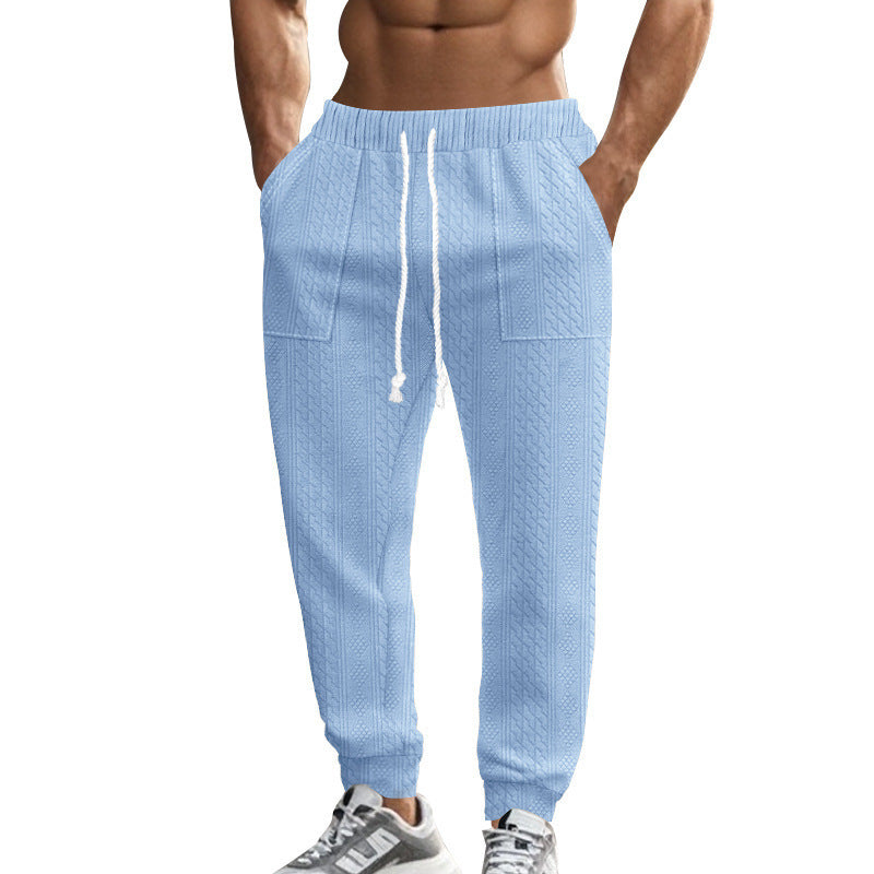 Europäische und amerikanische Herbst- und Winter-Herren-Strickhose aus Tiha, lässig, atmungsaktiv, Sporthose in Übergröße mit Kordelzug