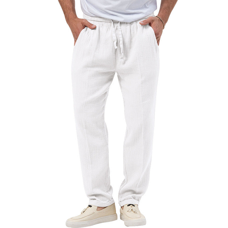 Atmungsaktive einfarbige Sommerhose für Herren in Übergröße, lockere Freizeithose