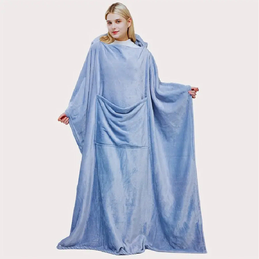 Car Airable Cover Flannel Soft And Comfortable Lazy Blanket With Pillow