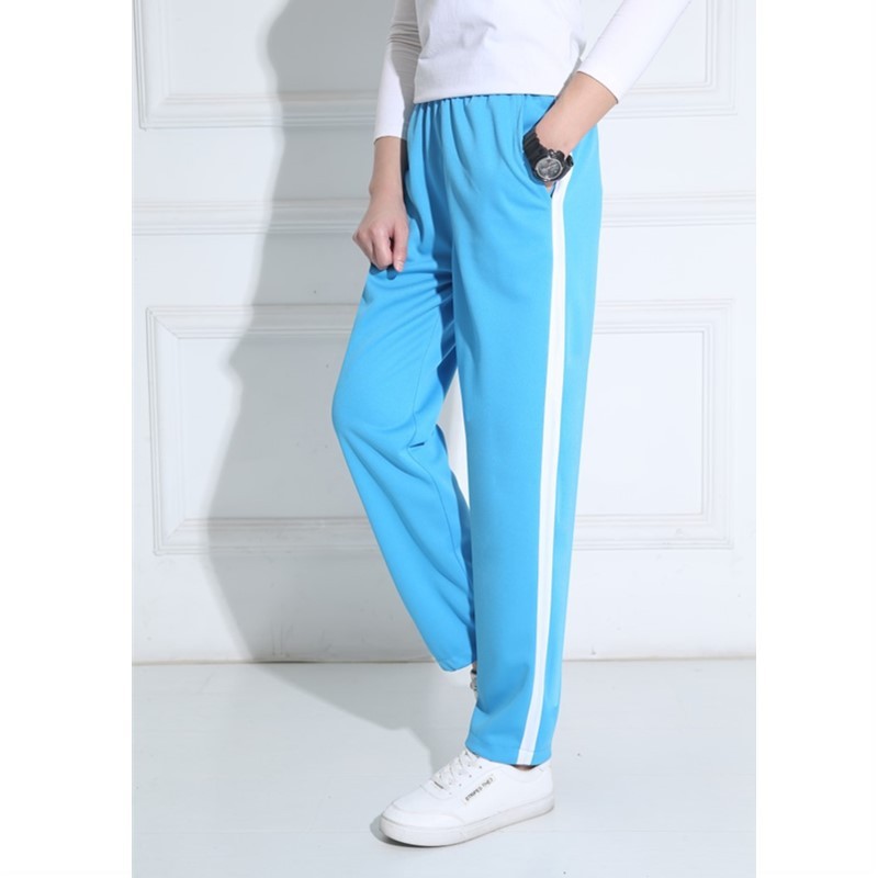 Blaue breite gelb gestreifte Schuluniformhose Dunkelblau One Wide