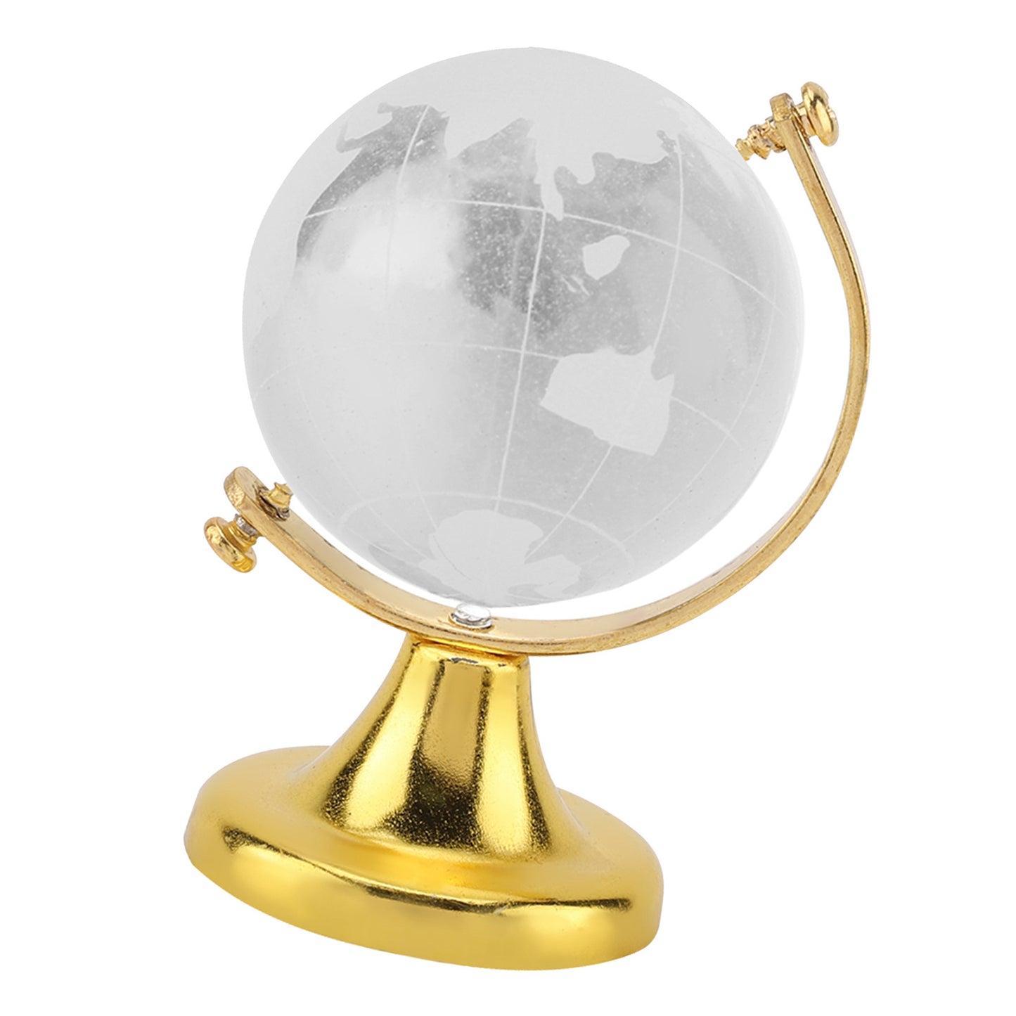 Runder Globus mit Weltkarte, Kristallglaskugel, Dekoration für Zuhause und Büro, Geschenk (Golden)
