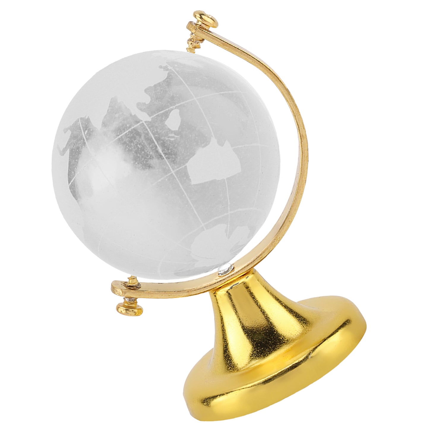 Runder Globus mit Weltkarte, Kristallglaskugel, Dekoration für Zuhause und Büro, Geschenk (Golden)