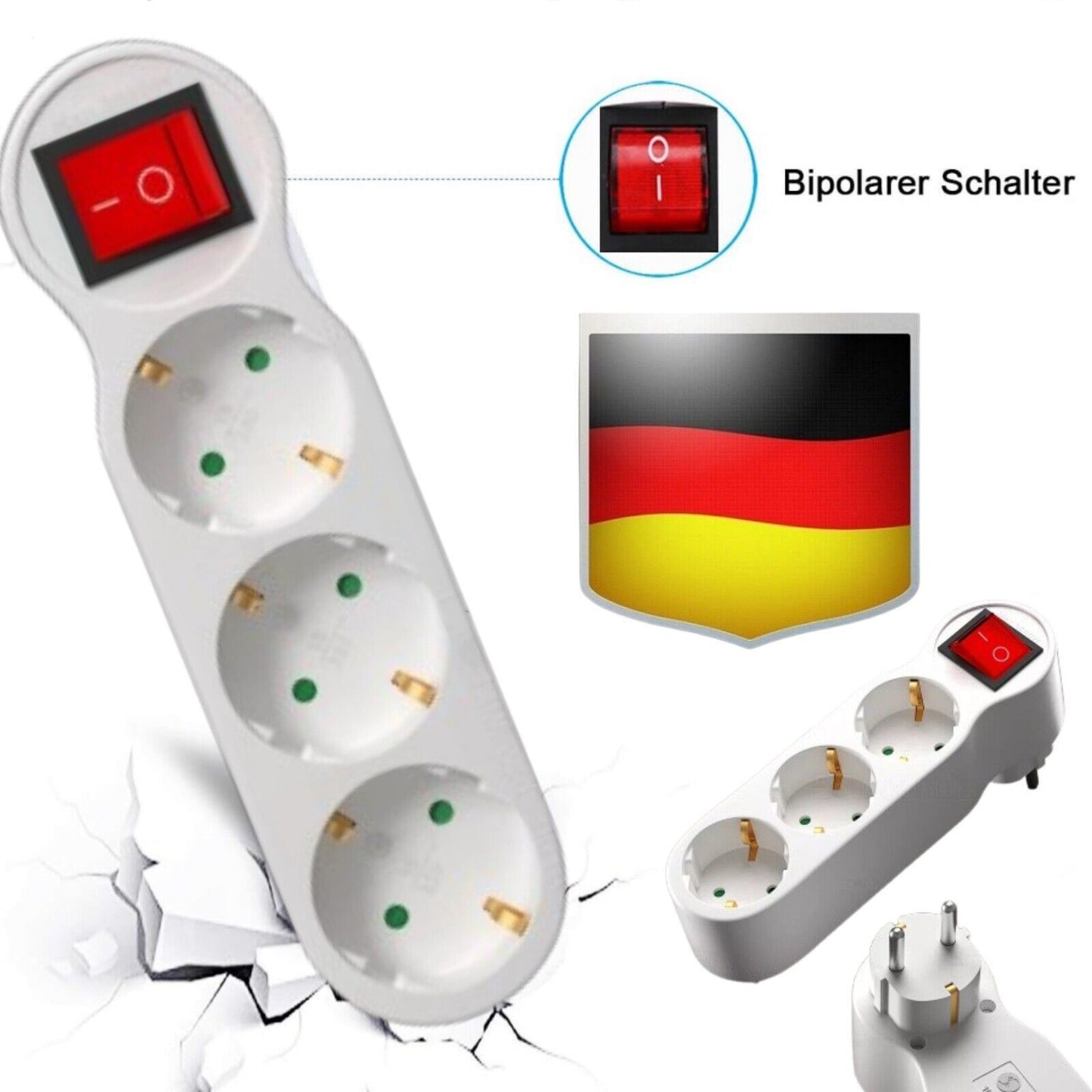 Ein bis drei Steckdosen