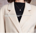 Herbst und Winter Cremeweiß Temperament Slim-Fit Wollmantel Damen