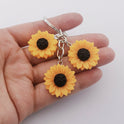 Goldener Sonnenblumen-Schlüsselanhänger, süßer, einfacher Anhänger für Tasche und Gepäck