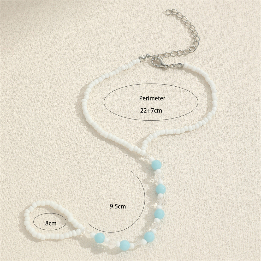 Sommer Strand Damen Foto Zubehör Handgemachte Perlen Stretch Fuß Ornamente