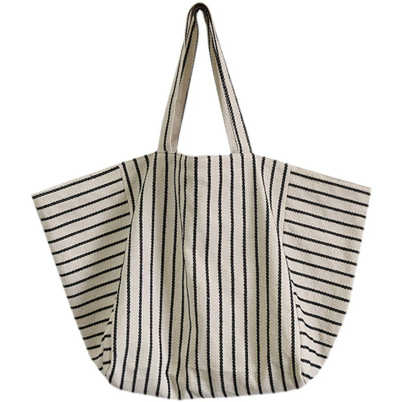 Canvas Tasche für Frauen Ins Schulter große Kapazität Leerlauf Stil gestreifte Mode
