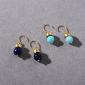 Persönlichkeit und Mode All-Match Lapis Lazuli Sea Blue Anhänger Hängeohrstecker
