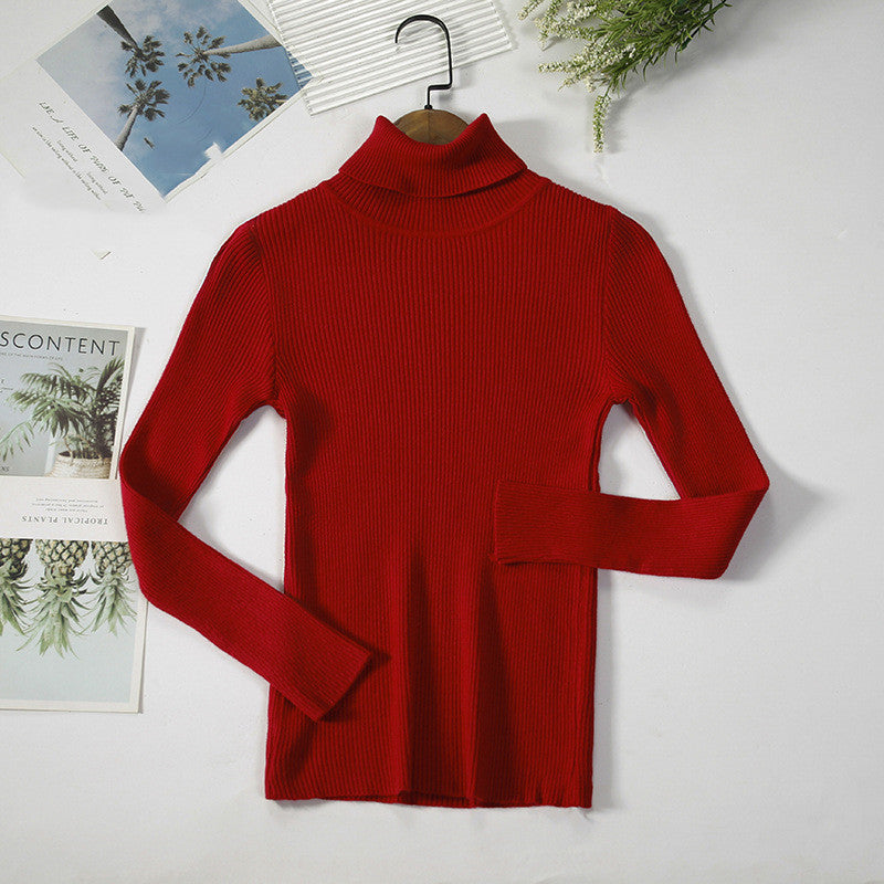Bottoming Shirt Women's Long-sleeved Pullover All-match Slim-fitting Tight-fitting Sweater