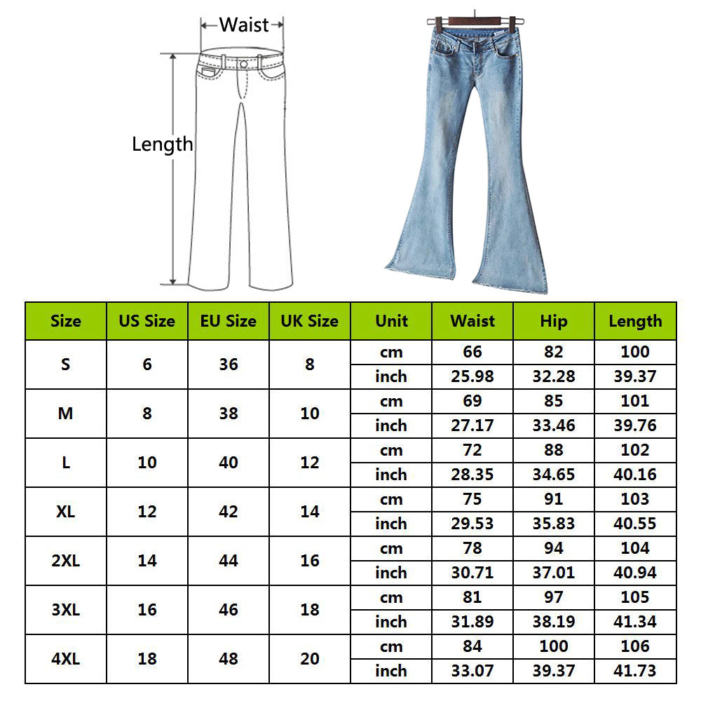 Sexy Jeans mit weitem Bein und schmaler Passform und mittlerer Taille für Damen