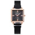 Quadratische einfache Temperament magnetische Snap Diamant Damenuhr