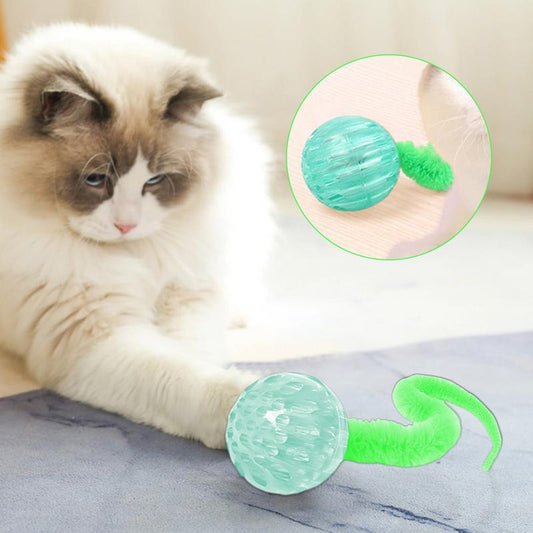 Interaktives Katzenballspielzeug Interaktive Wurm-Hüpfbälle Katzenspielzeug Sicheres Katzenspielzeug für den Innenbereich Spielzeugbälle für Katzen im Innenbereich Kätzchen
