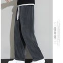Winter Herren Casual Kaschmir Hose Gerade Weite Bein Hose