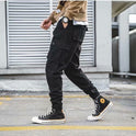 Overalls für Herren im amerikanischen Retro-Stil, lässig, lockere, verkürzte Hose, mehrere Taschen, Knöchelriemen