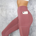 Schnelltrocknende, verkürzte Leggings mit Netznähten für Laufsport, Fitness, Yoga
