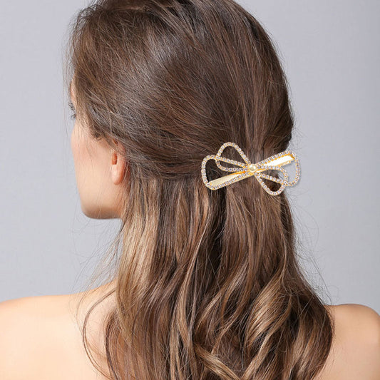 Süße Strass Perle ausgehöhlte Bogen Haarspangen Ins
