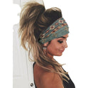 Bedrucktes elastisches Haarband, farbenfrohes geometrisches breitkrempiges Sport-Stirnband