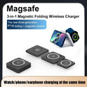 Zusammenklappbares kabelloses 3-in-1-Ladegerät mit magnetischer Saugnapffunktion