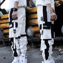 Kordelzug Hosen Hosen Hip Hop Lose Nähte Kontrast Farbe Casual Hosen Jungen Overalls