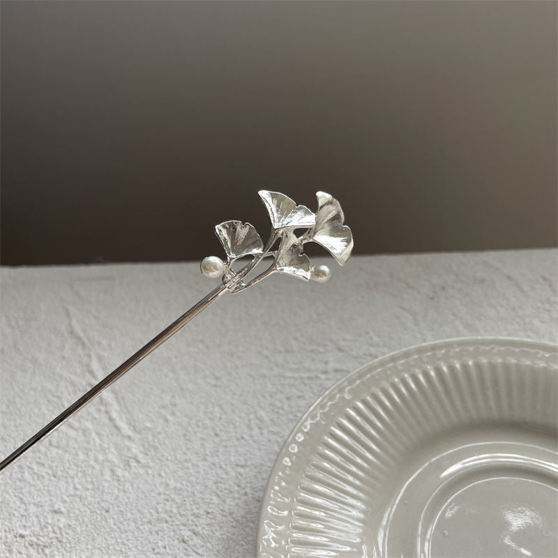 Ginkgoblatt-Perlen-Haarnadel Sub-High Sense