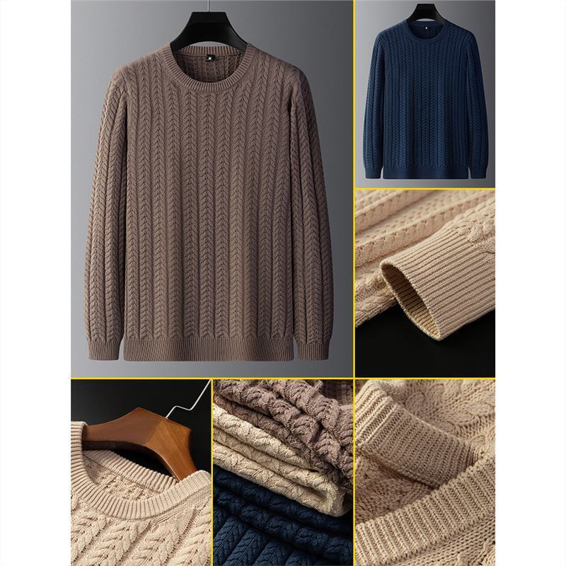 Pullover Herren Dicke Baumwolle Einfarbig Mit Fell