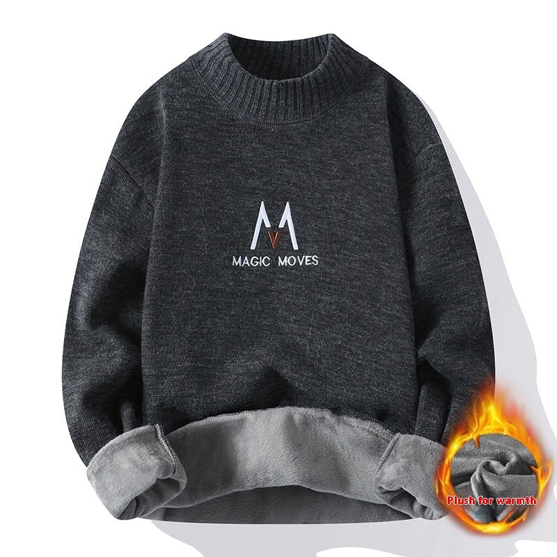 Pullover Herren Winter Fleece-gefüttert Verdickt