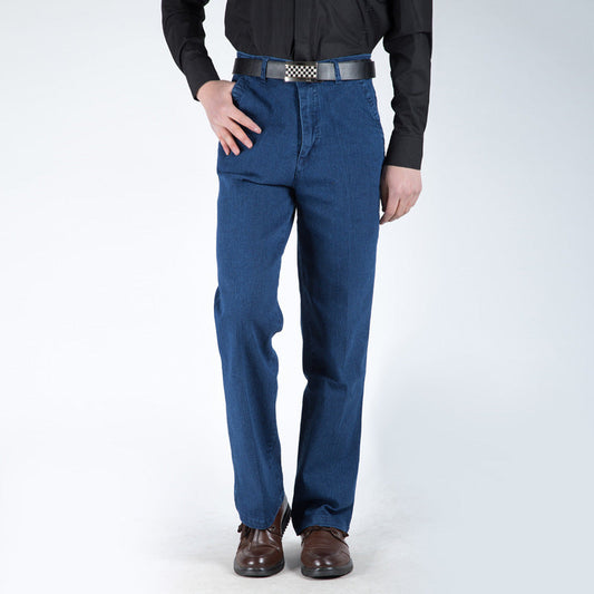 Lockere, gerade geschnittene Hose mit hoher Taille für Herren in Übergröße