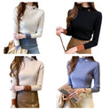 Slim-Fit Slimming Bottoming Shirt Vielseitiger Strickpullover mit halbhohem Kragen