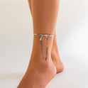 Fußschmuck geknotetes Band Schlangenknochen Kette Schleife