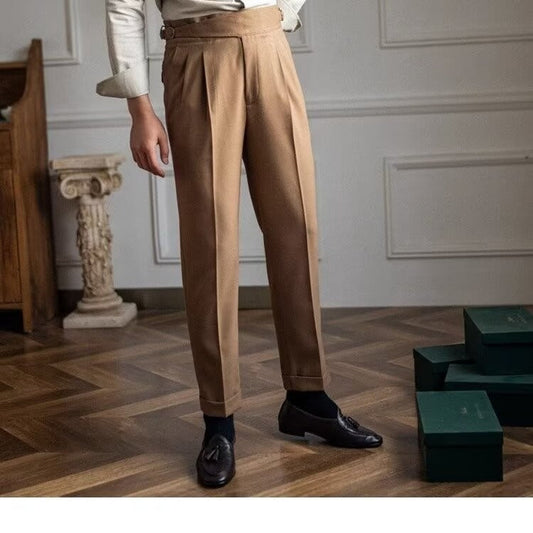 Retro Paris Schnalle Hose All-match Naples Drapierte Anzug Hose