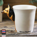 Thai Hand Painted Animal Mug German Shepherd Ceramic Cup