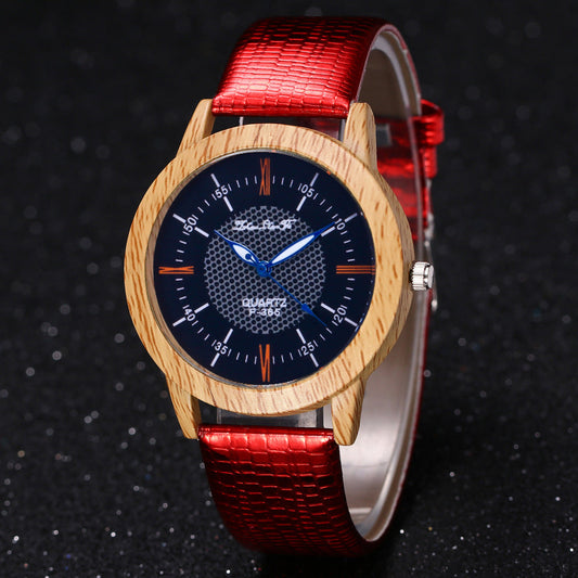 Leder-Holz-Uhr