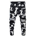 Bedruckte Hose Herren Slim-Fit Blumenhose Stretchhose