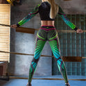 European and American High Elastic Sports Printed Yoga Leggings