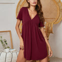Women's Dress Casual Home Sleep Short Sleeve