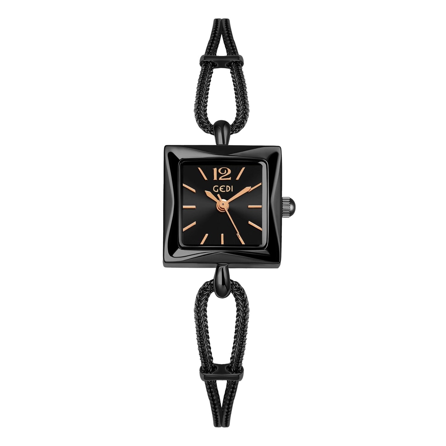 Hochwertige, einfache kleine quadratische Platte Legierung Armband Uhr im antiken Stil