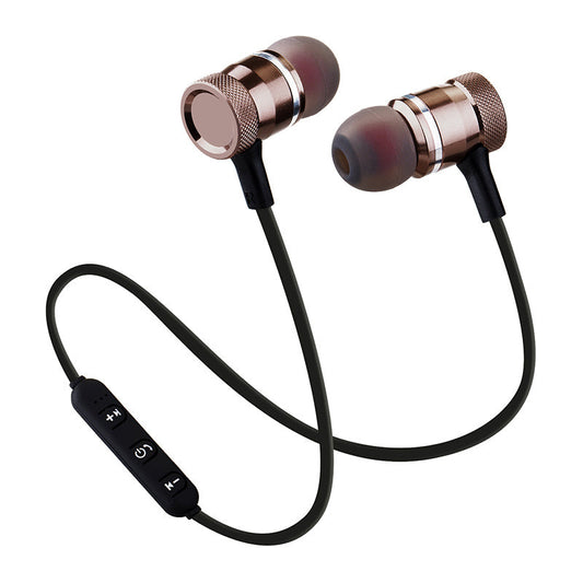 Drahtloses Bluetooth-Headset für den Sport, Laufen, magnetische Leitungssteuerung, binaurales Stereo-In-Ear, hängender Hals, Mobiltelefon, universeller Anrufbeantworter