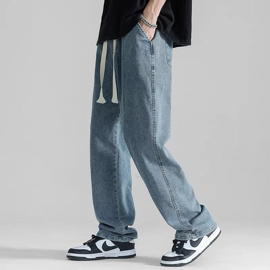 Gerade Jeans Herren Loose Dropping Wide Leg Draping Mop