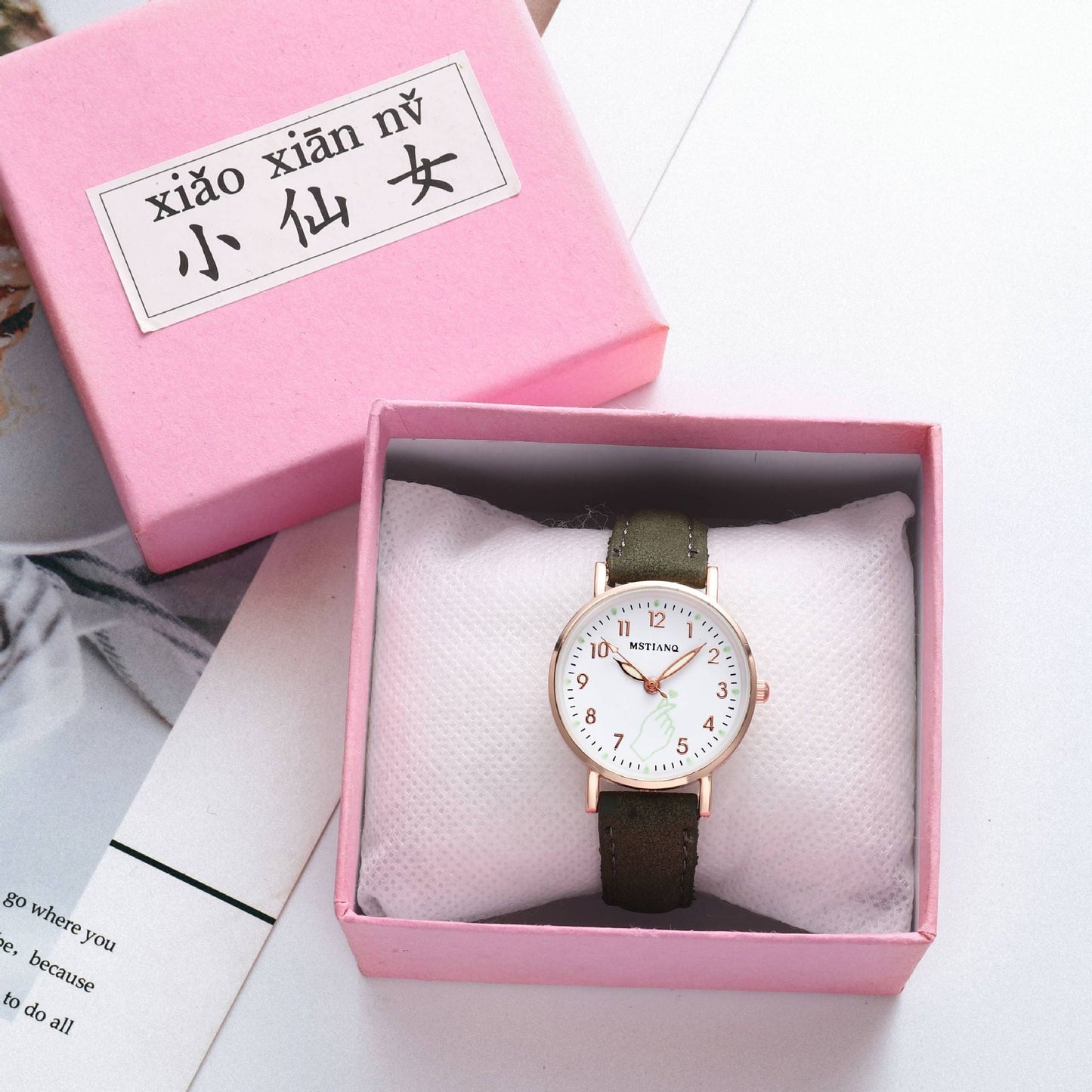 Luminous als herz uhr weibliche Koreanische version einfache