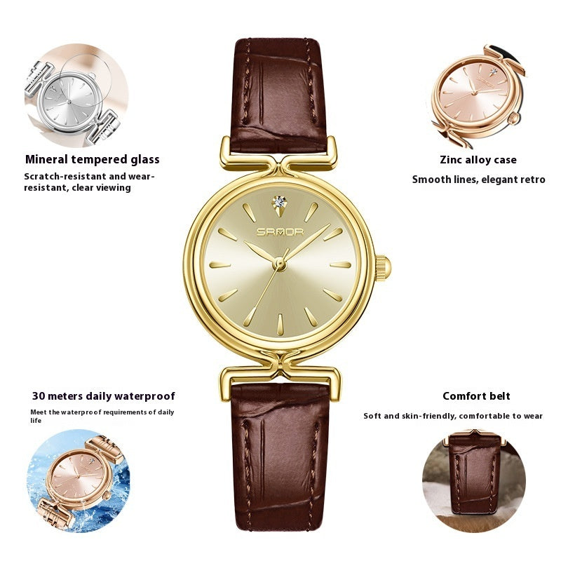 Damen Retro Mesh Armband Uhr Outdoor All-Matching