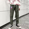 Japanische Overalls für Herren, Flutmarke, mehrere Taschen, lose große Freizeithosen, Haremshosen für Männer, neun Punkte, Studentenhosen 