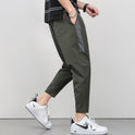 Gekürzte, dünne, lässige Hose mit Kordelzug