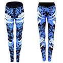 Dunkelblaue, enge Sport-Leggings mit Aufdruck