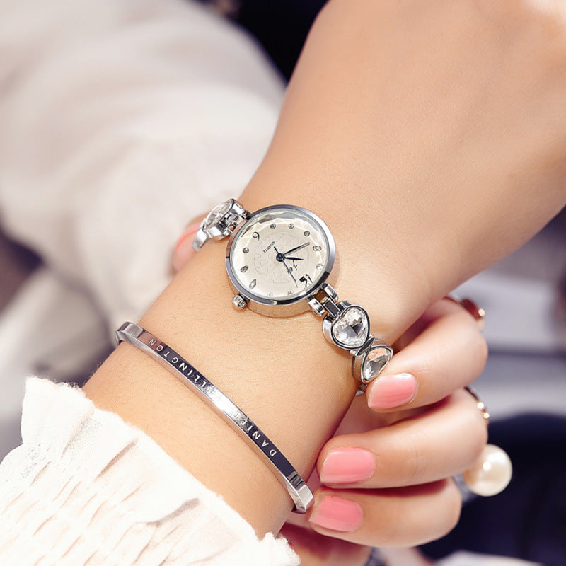 Strass Mode Damenuhr Quarz Stahlband