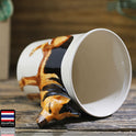 Thai Hand Painted Animal Mug German Shepherd Ceramic Cup