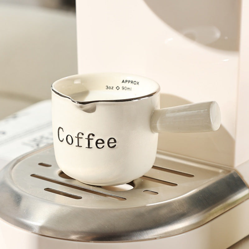 Espressotasse mit Skala, Keramik-Kaffeemessbecher
