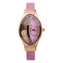 Uhr Augenform Damen Quarzuhr WISH Turn Bead Quicksand Gürteluhr